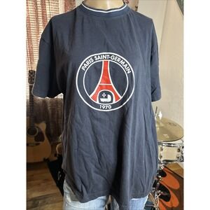 Vintage Paris Saint-Germain Mens T-Shirt Blue Size M Logo Cotton Comfy 2003 Y2K